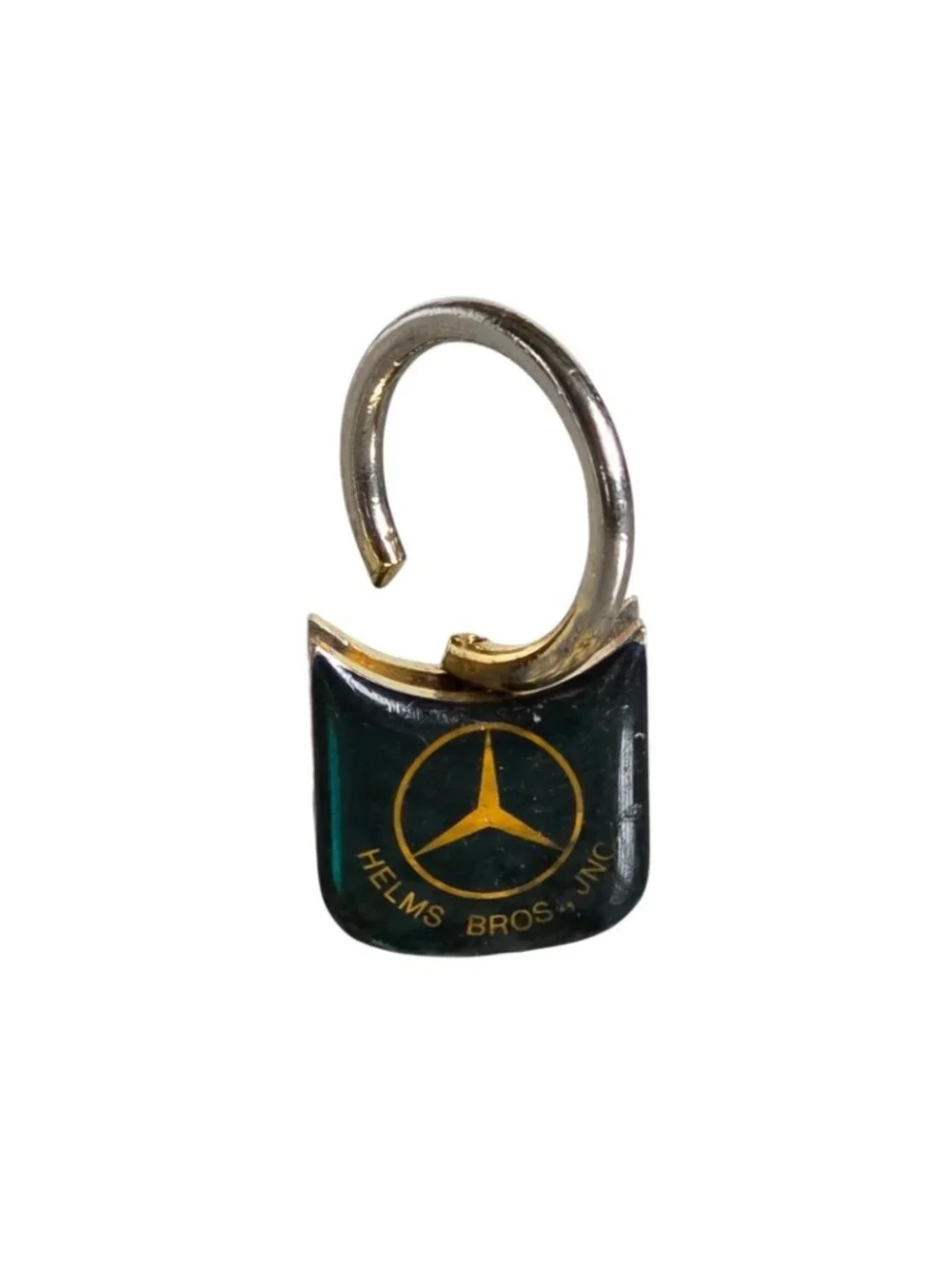 Vtg Mercedes Benz Enamel Turn & Twist Keychain Keyring Helms Bros Inc 1